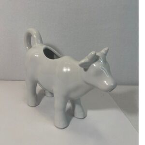Food Network Stoneware Cow Creamer Pitcher White Microwave Dishwasher Safe